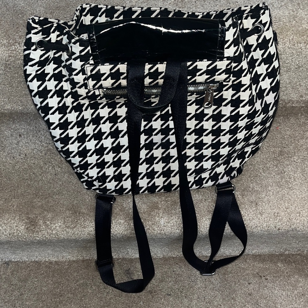 Kipling Monochrome Houndstooth Backpack - image 4